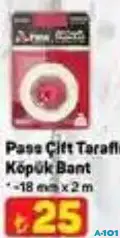 PASS ÇİFT TARAFLI KÖPÜK BANT 18 MM X 2 M